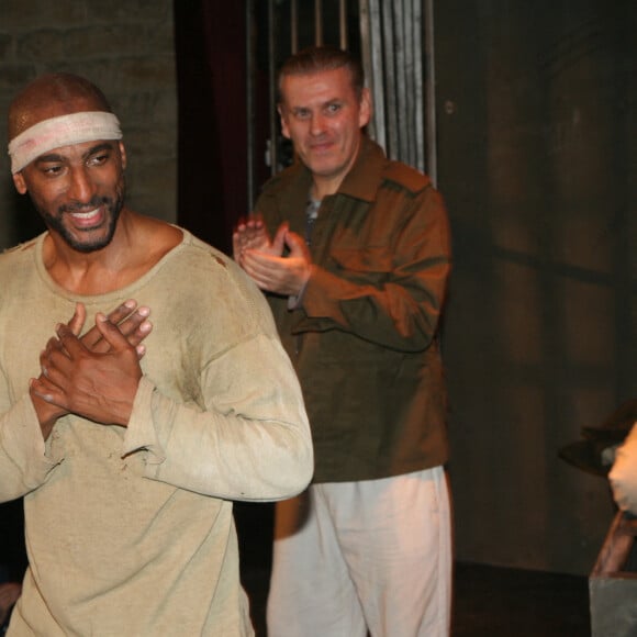 Exclusif - Stomy Bugsy, David Desclos - Stomy Bugsy fête son 50ème anniversaire à la fin de la représentation de la pièce "Un Jour j'irai à Détroit ! " au théâtre du Gymnase Marie-Bell à Paris le 21 mai 2022. © JLPPA/Bestimage 