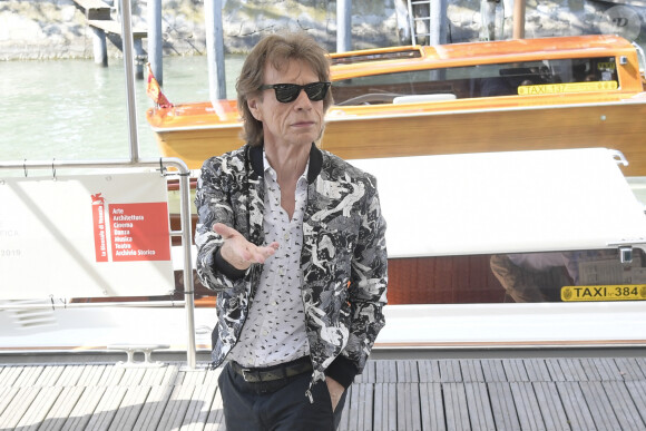 Mick Jagger, Elizabeth Debicki et Donald Sutherland se rendent au photocall "The Burnt Orange Heresy" lors du 76ème Festival International du Film de Venise (Mostra), le 7 septembre 2019. 