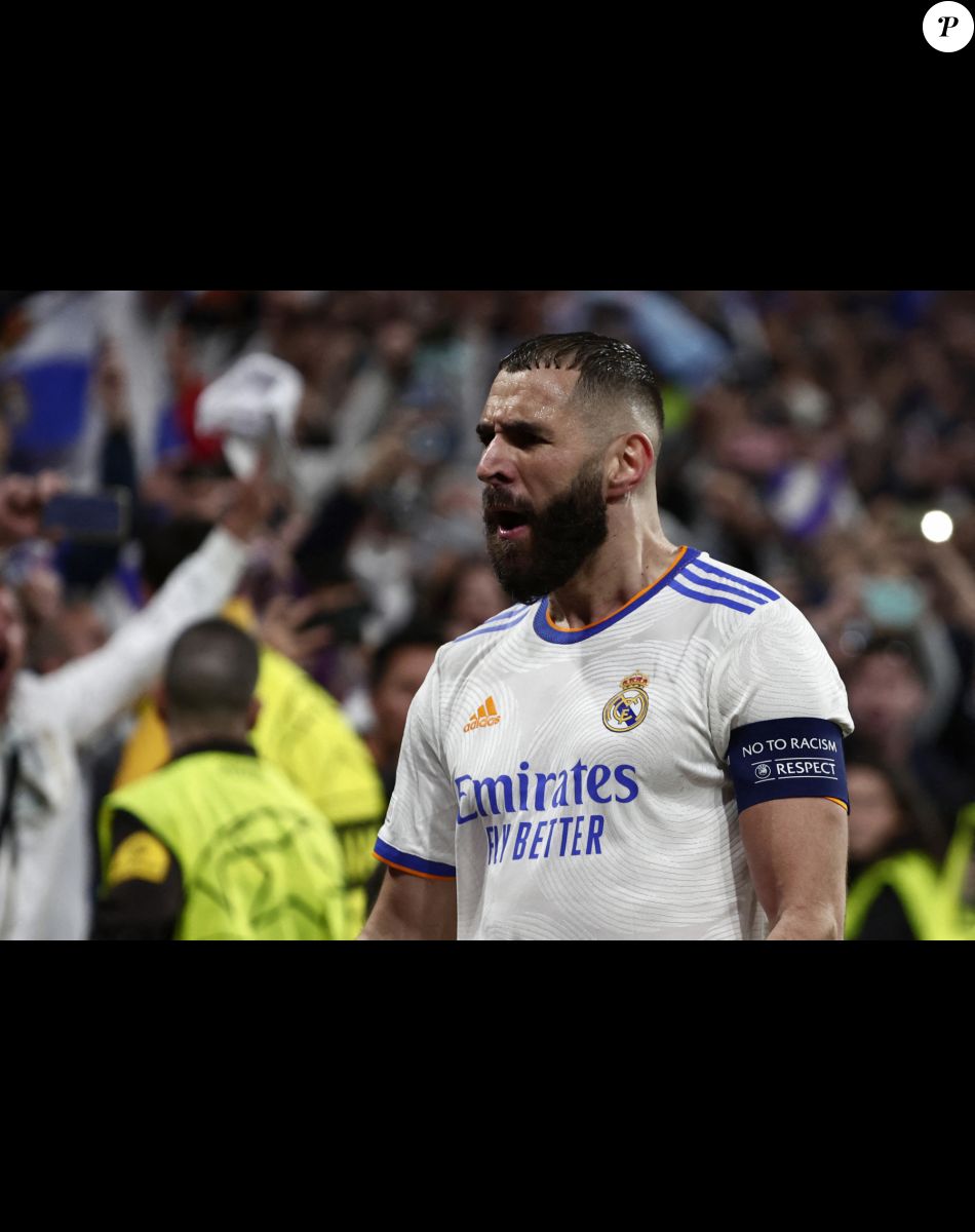 Karim Benzema - Demi-Finale retour de la Ligue Des champions (LDC) "Real Madrid - Manchester City (3-1)" au stade Bernabeu, le 4 mai 2022.