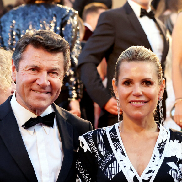 Christian Estrosi, maire de Nice, et sa femme Laura Tenoudji-Estrosi - Montée des marches du film " Mascarade " lors du 75ème Festival International du Film de Cannes. Le 27 mai 2022 © Dominique Jacovides / Bestimage 