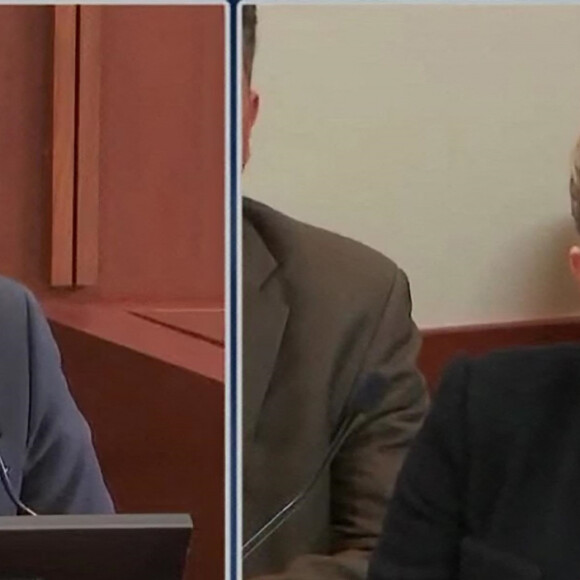 Johnny Depp témoigne dans son procès en diffamation contre son ex-femme Amber Heard au tribunal de Fairfax, le 26 mai 2022. La veille, son ancienne compagne, le mannequin K.Moss a témoigné en visio pour assurer que l'acteur n'était pas responsable de sa chute dans un escalier en Jamaïque dans les années 1990. 