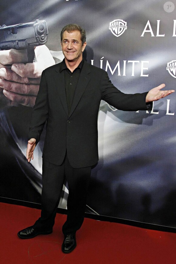 Mel Gibson, à l'occasion de l'avant-première de Hors de Contrôle, au Palafox Cinema de Madrid, en Espagne, le 1er février 2010.