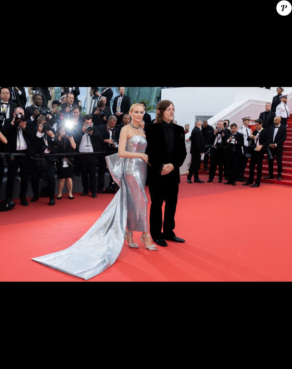 Diane Kruger et son compagnon Norman Reedus - Montée des marches pour la cérémonie de clôture du 75ème Festival International du Film de Cannes. Le 28 mai 2022 © Olivier Borde / Bestimage