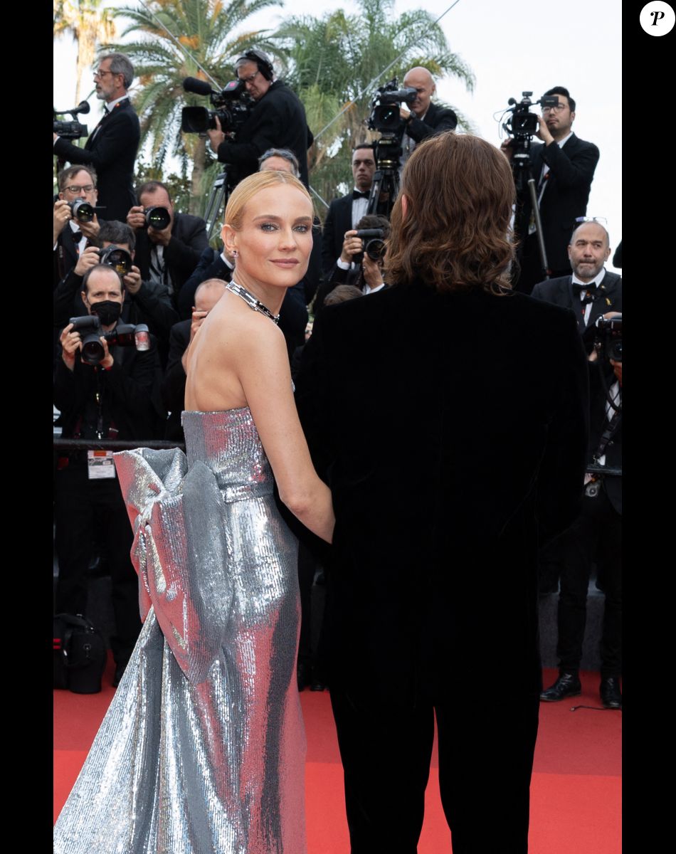 Diane Kruger et son compagnon Norman Reedus - Montée des marches pour la cérémonie de clôture du 75ème Festival International du Film de Cannes. Le 28 mai 2022 © Olivier Borde / Bestimage