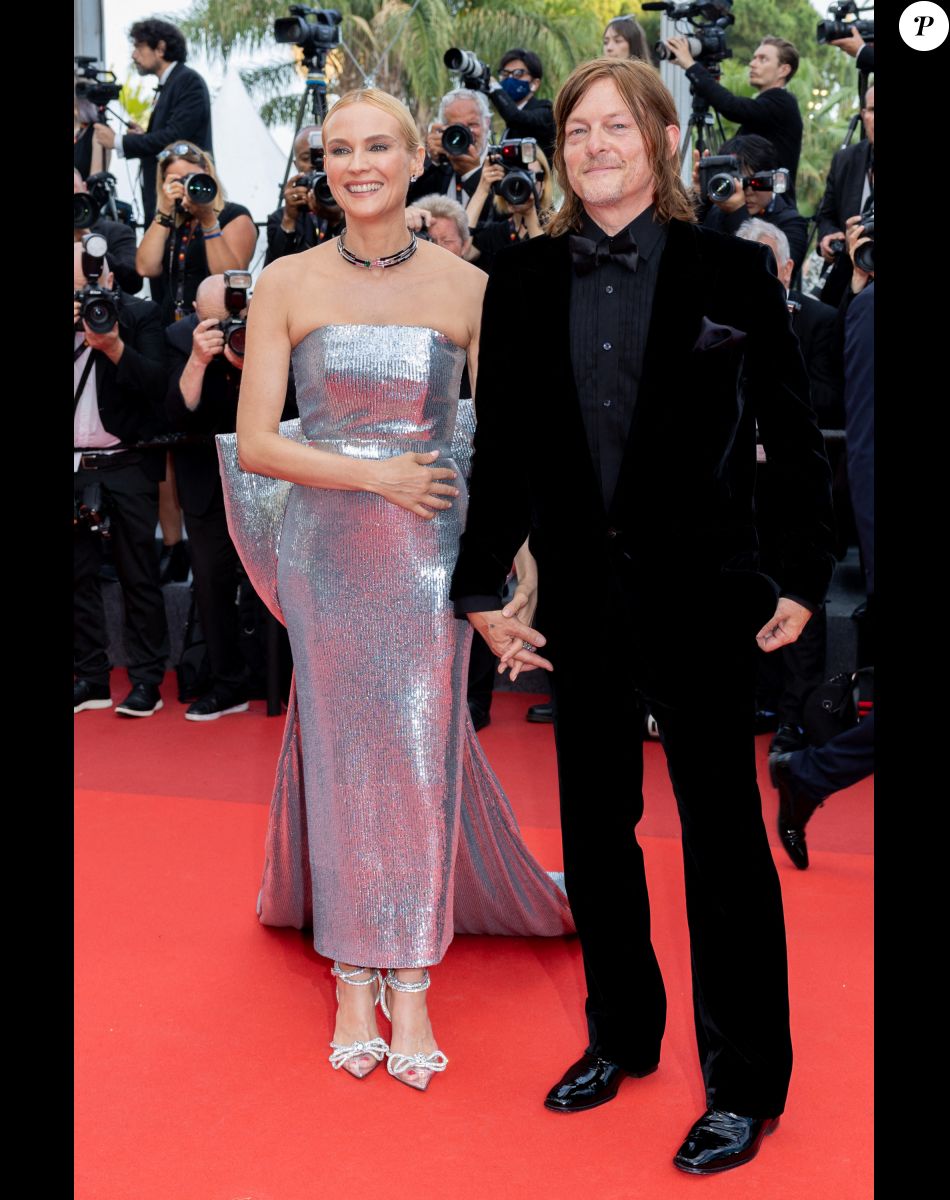 Diane Kruger et son compagnon Norman Reedus - Montée des marches pour la cérémonie de clôture du 75ème Festival International du Film de Cannes.