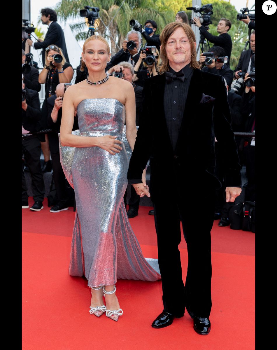 Diane Kruger et son compagnon Norman Reedus - Montée des marches pour la cérémonie de clôture du 75ème Festival International du Film de Cannes. Le 28 mai 2022 © Olivier Borde / Bestimage