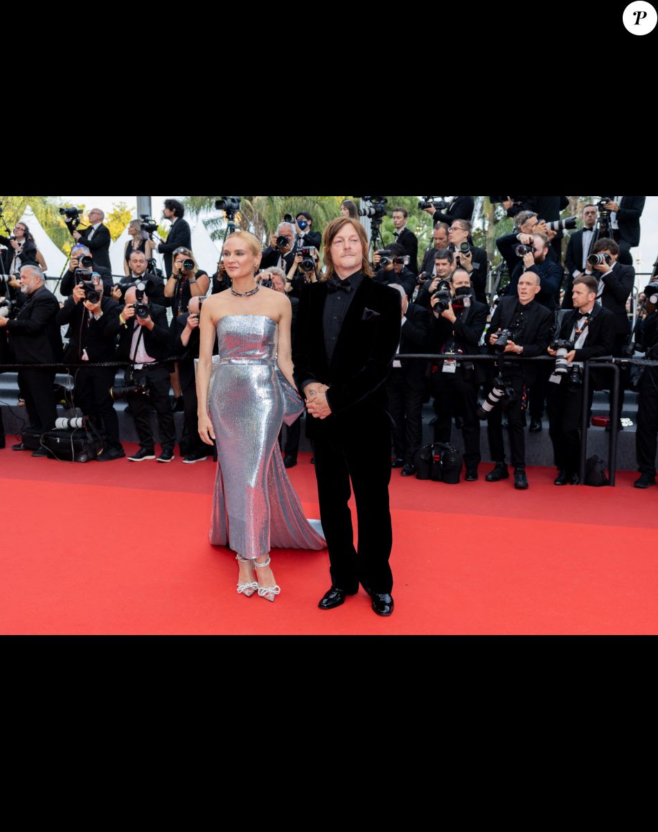 Diane Kruger et son compagnon Norman Reedus - Montée des marches pour la cérémonie de clôture du 75ème Festival International du Film de Cannes. Le 28 mai 2022 © Olivier Borde / Bestimage