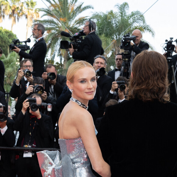 Diane Kruger et son compagnon Norman Reedus - Montée des marches pour la cérémonie de clôture du 75ème Festival International du Film de Cannes. Le 28 mai 2022 © Olivier Borde / Bestimage