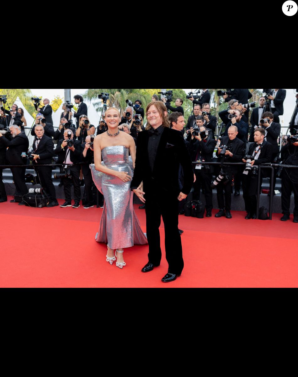 Diane Kruger et son compagnon Norman Reedus - Montée des marches pour la cérémonie de clôture du 75ème Festival International du Film de Cannes. Le 28 mai 2022 © Olivier Borde / Bestimage