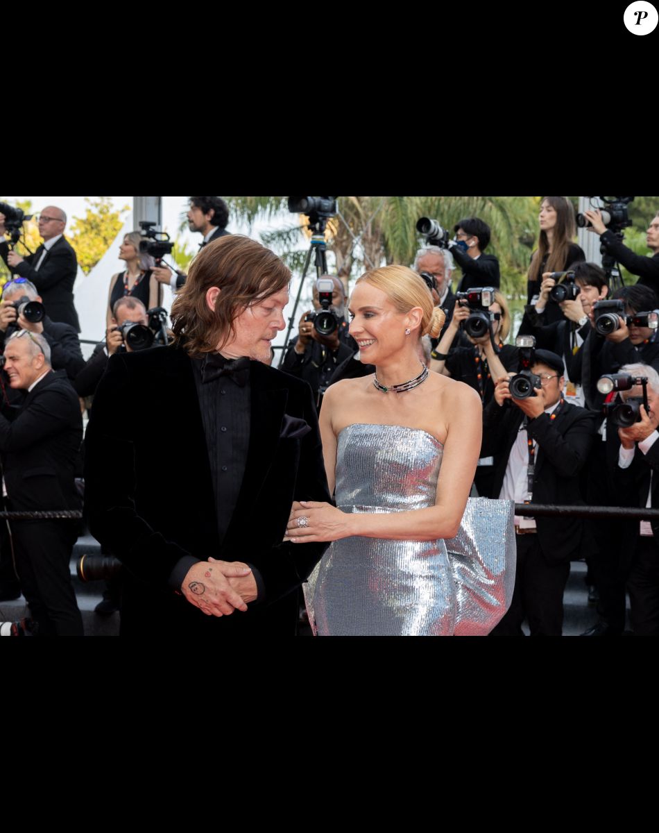 Norman Reedus et sa compagne Diane Kruger - Montée des marches pour la cérémonie de clôture du 75ème Festival International du Film de Cannes. Le 28 mai 2022 © Olivier Borde / Bestimage