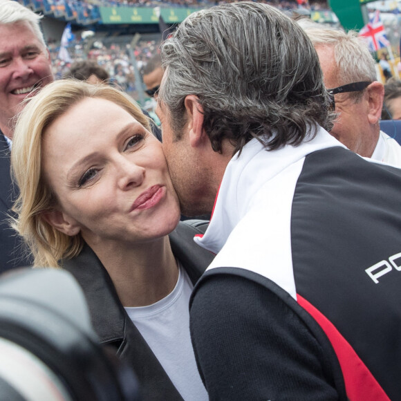 La princesse Charlène de Monaco, Patrick Dempsey - Personnalités dans les paddocks lors de la 87ème édition des 24 Heures du Mans le 15 juin 2019. © Cyril Moreau / Bestimage