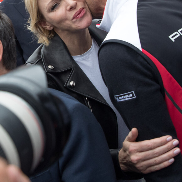 La princesse Charlène de Monaco, Patrick Dempsey - Personnalités dans les paddocks lors de la 87ème édition des 24 Heures du Mans le 15 juin 2019. © Cyril Moreau / Bestimage