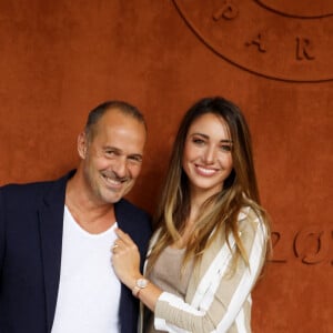 Roger Erhart et sa compagne Delphine Wespiser, Miss France 2012 au village (jour 10) lors des Internationaux de France de Tennis de Roland Garros 2022 à Paris, France, le 31 mai 2022. © Dominique Jacovides/Bestimage 