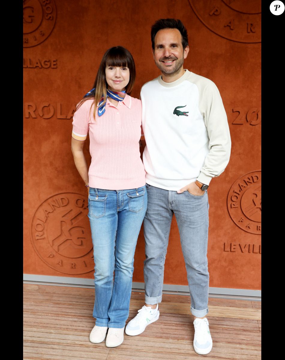 Delphine McCarty et son mari le chef pâtissier, Christophe Michalak au village (jour 10) lors des Internationaux de France de Tennis de Roland Garros 2022 à Paris, France, le 31 mai 2022. © Dominique Jacovides/Bestimage