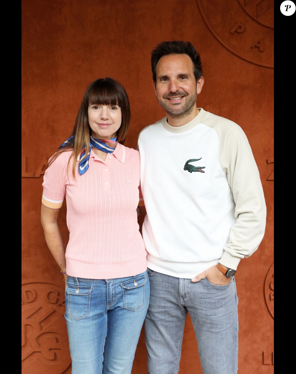 Delphine McCarty et son mari le chef pâtissier, Christophe Michalak au village (jour 10) lors des Internationaux de France de Tennis de Roland Garros 2022 à Paris, France, le 31 mai 2022. © Dominique Jacovides/Bestimage
