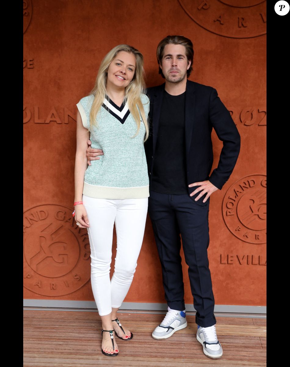 Carine Galli et son compagnon Giovanni Castaldi au village (jour 10) lors des Internationaux de France de Tennis de Roland Garros 2022 à Paris, France, le 31 mai 2022. © Dominique Jacovides/Bestimage