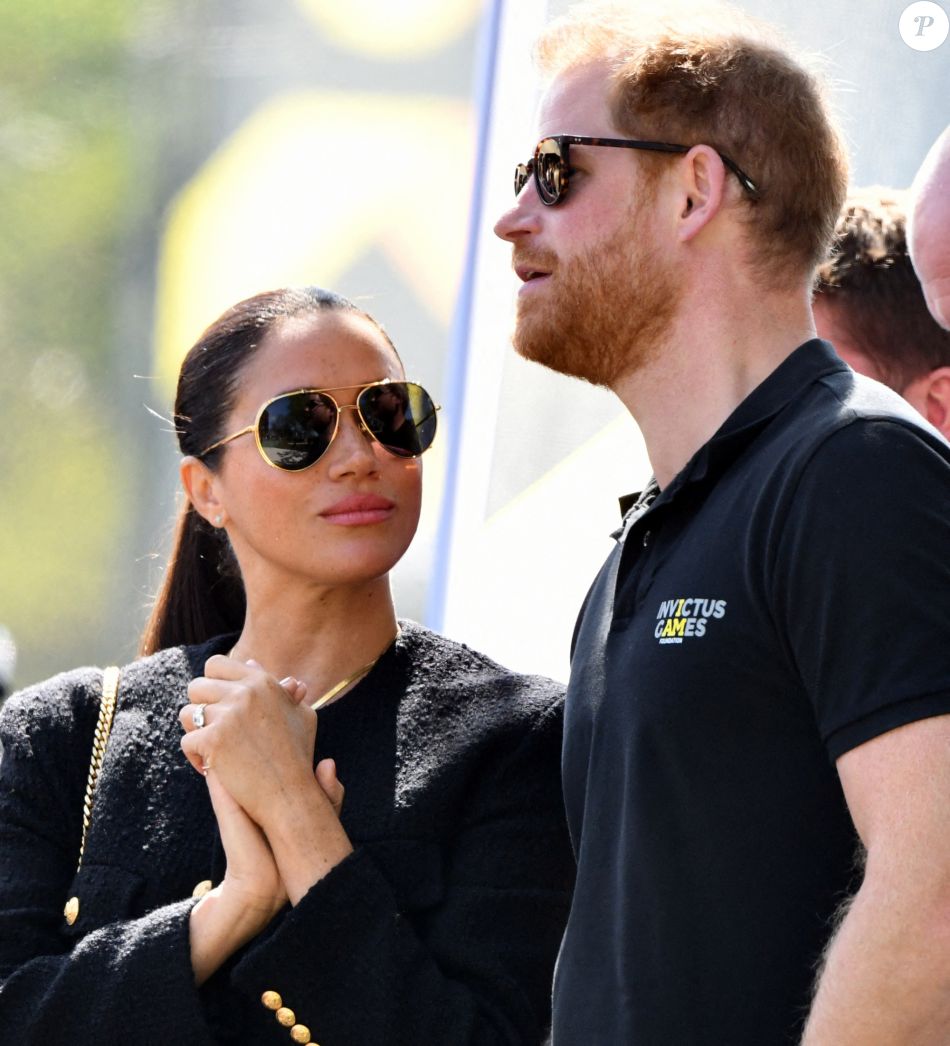 Le prince Harry et Meghan Markle lors du Land Rover Challenge au