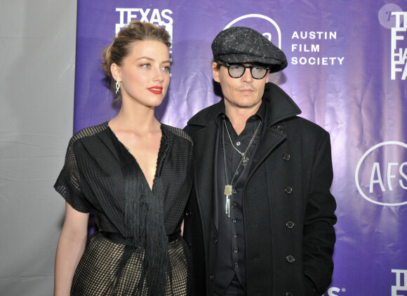Amber Heard et son fiancé Johnny Depp - Personnalités à la cérémonie des "The Texas Film Hall of Fame Awards" à Austin, le 6 mars 2014. 