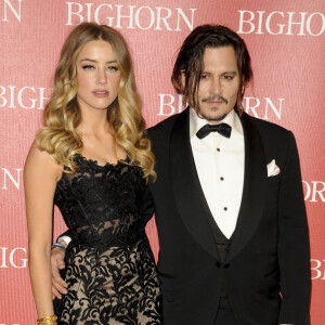 Johnny Depp et sa femme Amber Heard - People à la 27ème soirée annuelle du Festival du film de Palm Springs au Convention Center