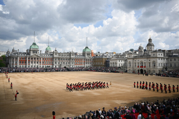 Parade militaire "Trooping the Colour" dans le cadre de la célébration du jubilé de platine (70 ans de règne) de la reine Elizabeth II à Londres, le 2 juin 2022. 
