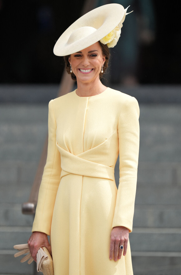 Kate Middleton - Sortie de la messe du jubilé, célébrée à la cathédrale Saint-Paul de Londres, le 3 juin 2022.