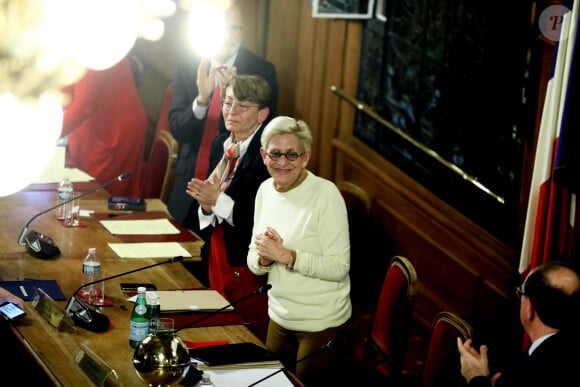 Isabelle Balkany, maire par intérim pendant la détention de son mari, préside le dernier conseil municipal de la commune de Levallois Perret avant les élections de mars 2020, à la mairie de Levallois-Perret, France, le 13 février 2020.