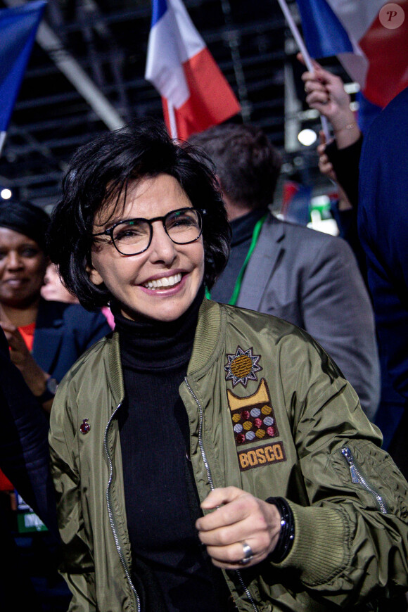 Rachida Dati lors du meeting de Valérie.Pécresse, candidate LR à l'élection présidentielle, à Paris le 3 avril 2022. © Aurélien Morissard / Panoramic / Bestimage 