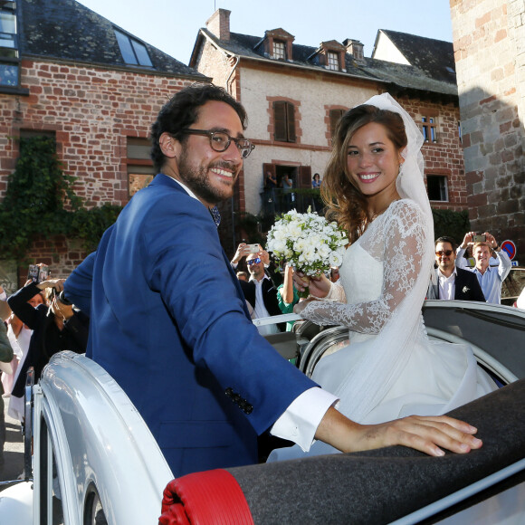 Naissance - Emilie Broussouloux et Thomas Hollande sont parents pour la deuxième fois d'un petit garçon prénommé Noé - Mariage de Thomas Hollande et de la journaliste Emilie Broussouloux l'église de Meyssac en Corrèze, près de Brive, ville d'Emiie. Le 8 Septembre 2018. © Patrick Bernard-Guillaume Collet / Bestimage