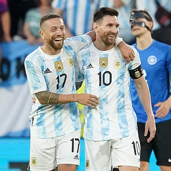 Quintuplé de Lionel Messi lors du match amical Argentine - Estonie (5 - 0) à Pampelune, le 5 juin 2022.