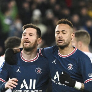 Joie des joueurs du PSG apres le but de Lionel Messi (PSG) - Match de Ligue 1 Uber Eats, PSG Vs Lorient (5-1) au Parc des Princes à Paris. © JB Autissier/Panoramic/Bestimage