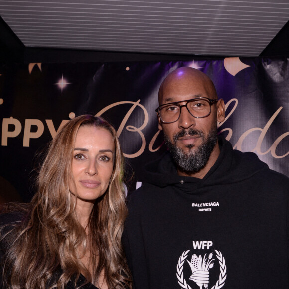 Nicolas Anelka et sa femme Barbara - Soirée d'anniversaire de Fouad Ben Kouider (mari de Nawel Debbouze) à Paris le 2 octobre 2021. © Rachid Bellak/Bestimage