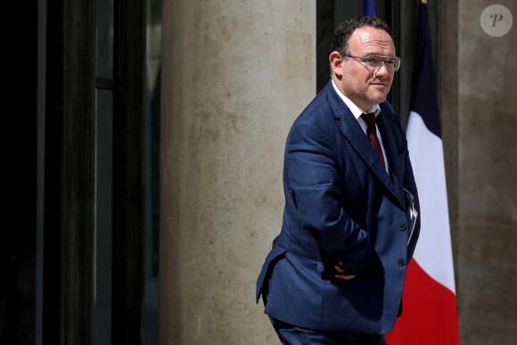 Damien Abad, ministre des Solidarités, de l'Autonomie et des Personnes handicapées à la sortie du conseil des ministres, au palais de l'Elysée, à Paris