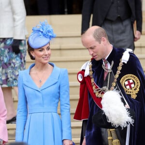 Catherine (Kate) Middleton, duchesse de Cambridge, Le prince William, duc de Cambridge - Service annuel de l'Ordre de la jarretière à la chapelle Saint-Georges du château de Windsor, le 13 juin 2022. 