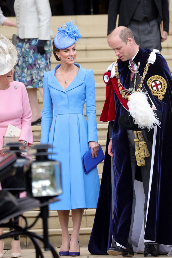 Catherine (Kate) Middleton, duchesse de Cambridge, Le prince William, duc de Cambridge - Service annuel de l'Ordre de la jarretière à la chapelle Saint-Georges du château de Windsor, le 13 juin 2022. 