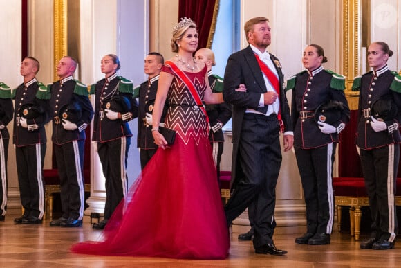 Le roi Willem-Alexander et la reine Maxima des Pays-Bas lors du dîner de gala pour célébrer le 18ème anniversaire de la princesse Ingrid Alexandra au Palais d'Oslo, Norvège, le 17 juin 2022. © NTB/Zuma Press/Bestimage 