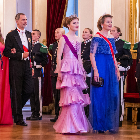 La princesse Catharina-Amalia des Pays-Bas, Le roi Felipe VI d'Espagne, la princesse Elisabeth de Belgique et La reine Mathilde de Belgique lors du dîner de gala pour célébrer le 18ème anniversaire de la princesse Ingrid Alexandra au Palais d'Oslo, Norvège, le 17 juin 2022. © NTB/Zuma Press/Bestimage 