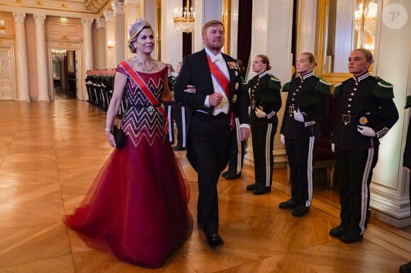 Le roi Willem-Alexander et la reine Maxima des Pays-Bas lors du dîner de gala pour célébrer le 18ème anniversaire de la princesse Ingrid Alexandra au Palais d'Oslo, Norvège, le 17 juin 2022. © NTB/Zuma Press/Bestimage 