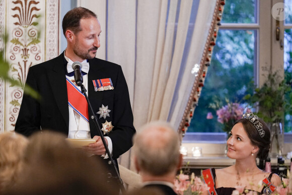 Le prince Haakon de Norvège et La princesse Ingrid Alexandra de Norvège lors du dîner de gala pour célébrer le 18ème anniversaire de la princesse Ingrid Alexandra au Palais d'Oslo, Norvège, le 17 juin 2022. © NTB/Zuma Press/Bestimage 