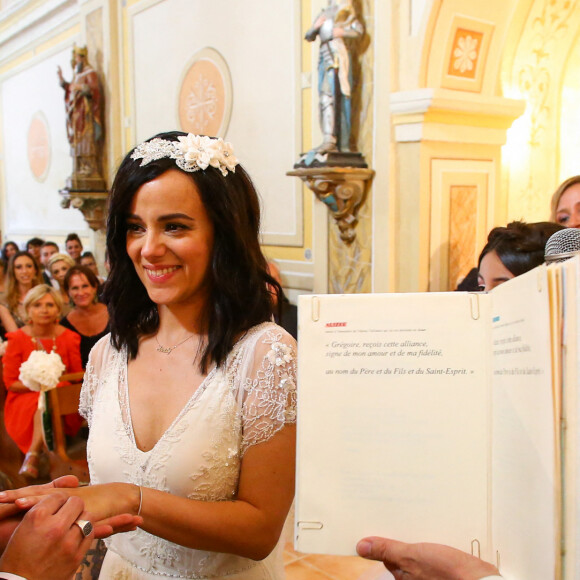 Mariage religieux en l'église de Villanova d' Alizée et Grégoire Lyonnet - Villanova le 18 juin 2016 © Olivier Huitel - Olivier Sanchez / Bestimage - Crystal