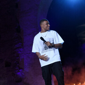 Exclusif - Kylian Mbappé - Soirée du grand gala du "Marrakech du Rire" pour la 10e édition au palais El Badiî à Marrakech, le 18 juin 2022. © Rachid Bellak/Bestimage
