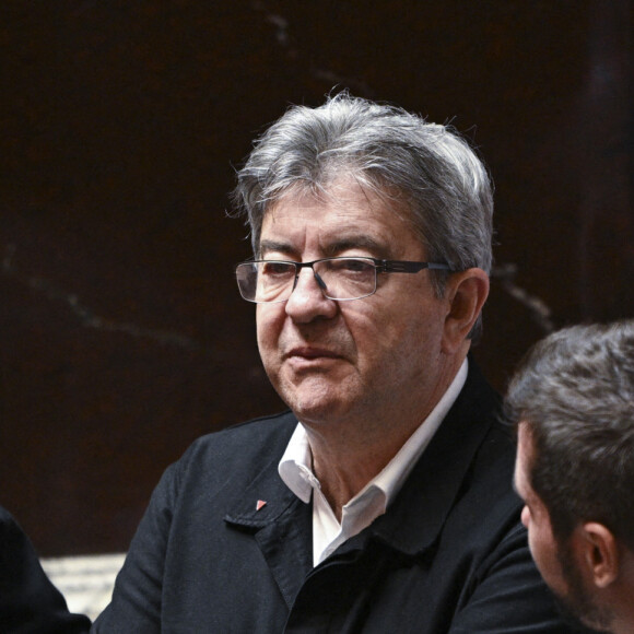 Groupe Nupes dans l hemicycle de l assemblee Nationale Jean-Luc Melenchon - Arrivées des députés à l'Assemblée Nationale à Paris après les élections législatives le 21 juin 2022. © JB Autissier / Panoramic / Bestimage