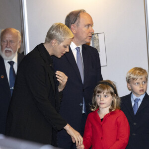 Le prince Albert II de Monaco, la princesse Charlene, le prince Jacques et la princesse Gabriella - Le prince Albert II de Monaco inaugure l'exposition l’exposition "Sailing the Sea of Science, Scientist and explorer. Prince Albert Ier and the early norwegian exploration of Svalbard " au Fram Museum à Oslo le 22 juin 2022.