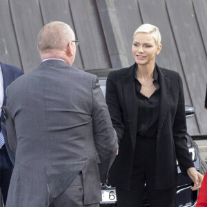 Le prince Haakon de Norvège, le prince Albert II de Monaco, la princesse Charlene, le prince Jacques et la princesse Gabriella - Le prince Albert II de Monaco inaugure l'exposition l’exposition "Sailing the Sea of Science, Scientist and explorer. Prince Albert Ier and the early norwegian exploration of Svalbard " au Fram Museum à Oslo le 22 juin 2022.