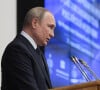 Vladimir Poutine s'adresse aux députés de l'Assemblée Fédérale Russe à Saint-Petersbourg, le 27 avril 2022. 