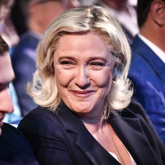 Jordan Bardella / Marine Le Pen lors du congrès du Rassemblement National (RN) à Perpignan, France, le 4 juillet 2021. © Thierry Breton/Panoramic/Bestimage 