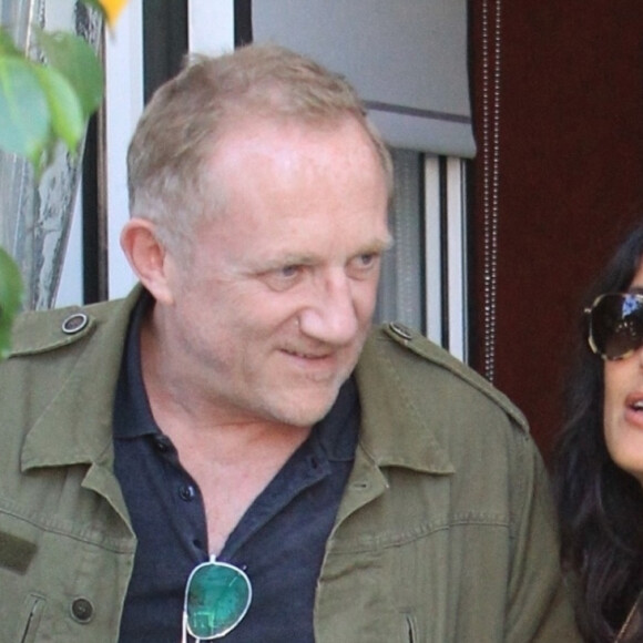 François-Henri Pinault, sa femme Salma Hayek, et ses enfants Augustin Evangelista et Mathilde Pinault sont allés déjeuner au restaurant E Baldi à Beverly Hills. Le 2 août 2019.