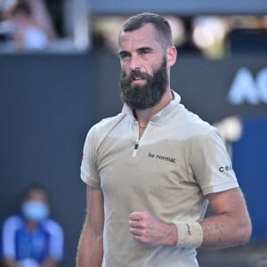 Benoît Paire face à Grigor Dimitrov lors de l'Open d'Australie. Melbourne, le 19 janvier 2022. 