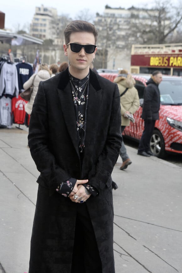 Street style, Elena Carriere arriving at Louis Vuitton Spring