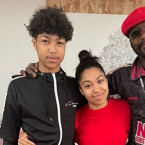 Djibril Cissé, son fils Cassius et sa fille Ilona