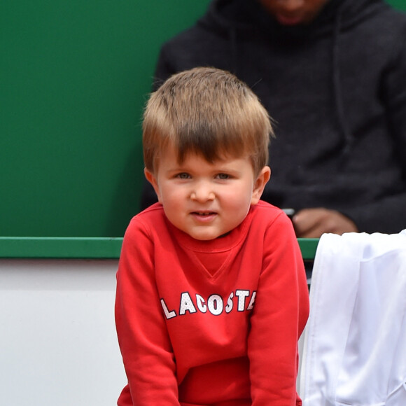 Stefan, le fils de Novak Djokovic lors d'un tournoi caritatif au bénéfice de la fondation Prince Albert II en marge du tournoi de tennis Rolex Masters à Monte-Carlo le 14 avril 2018. L'événement sera retransmis sur l'émission "James Corden Tv Show" sur Sky UK. © Bruno Bebert / Bestimage